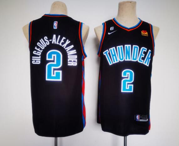 Men's Oklahoma City Thunder Active Player Custom Black With NO.6 Patch Stitched Basketball Jersey Men's Oklahoma City Thunder Active Player Custom Black With NO.6 Patch Stitched Basketball Jersey